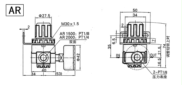 气源处理器一调压阀AR/BR系列